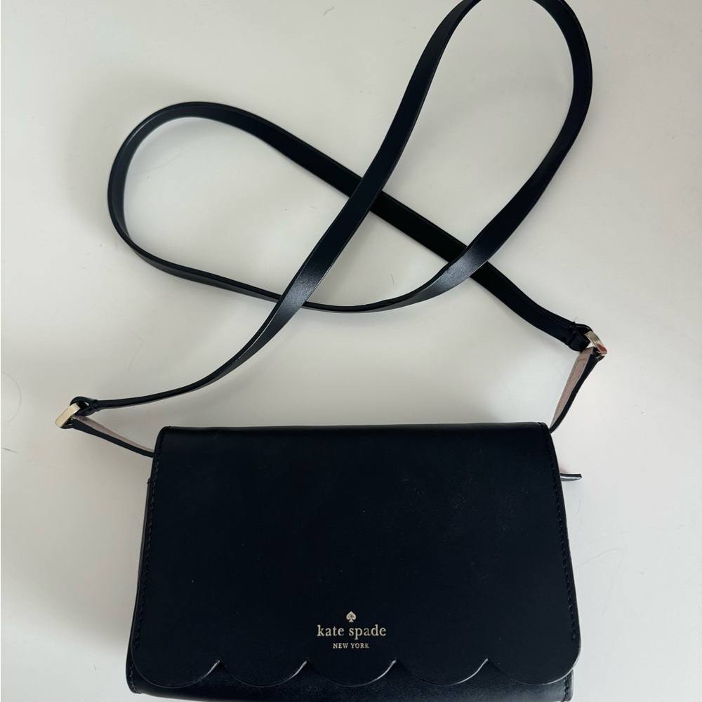 Kate Spade Black Scalloped Crossbody Bag